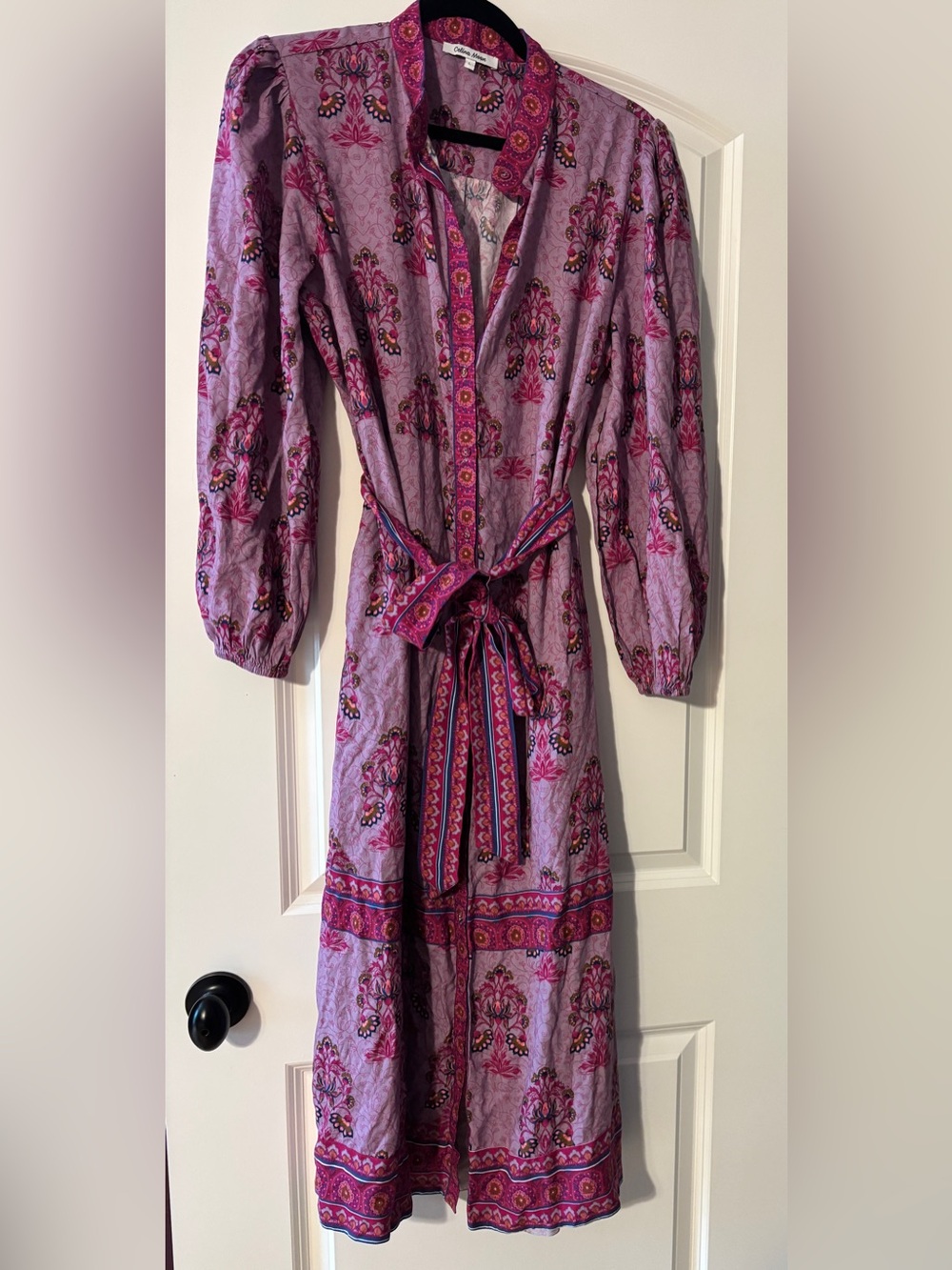 CELINA MOON Pink Floral Print Button-Up Blouse